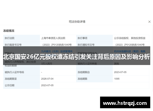 北京国安26亿元股权遭冻结引发关注背后原因及影响分析